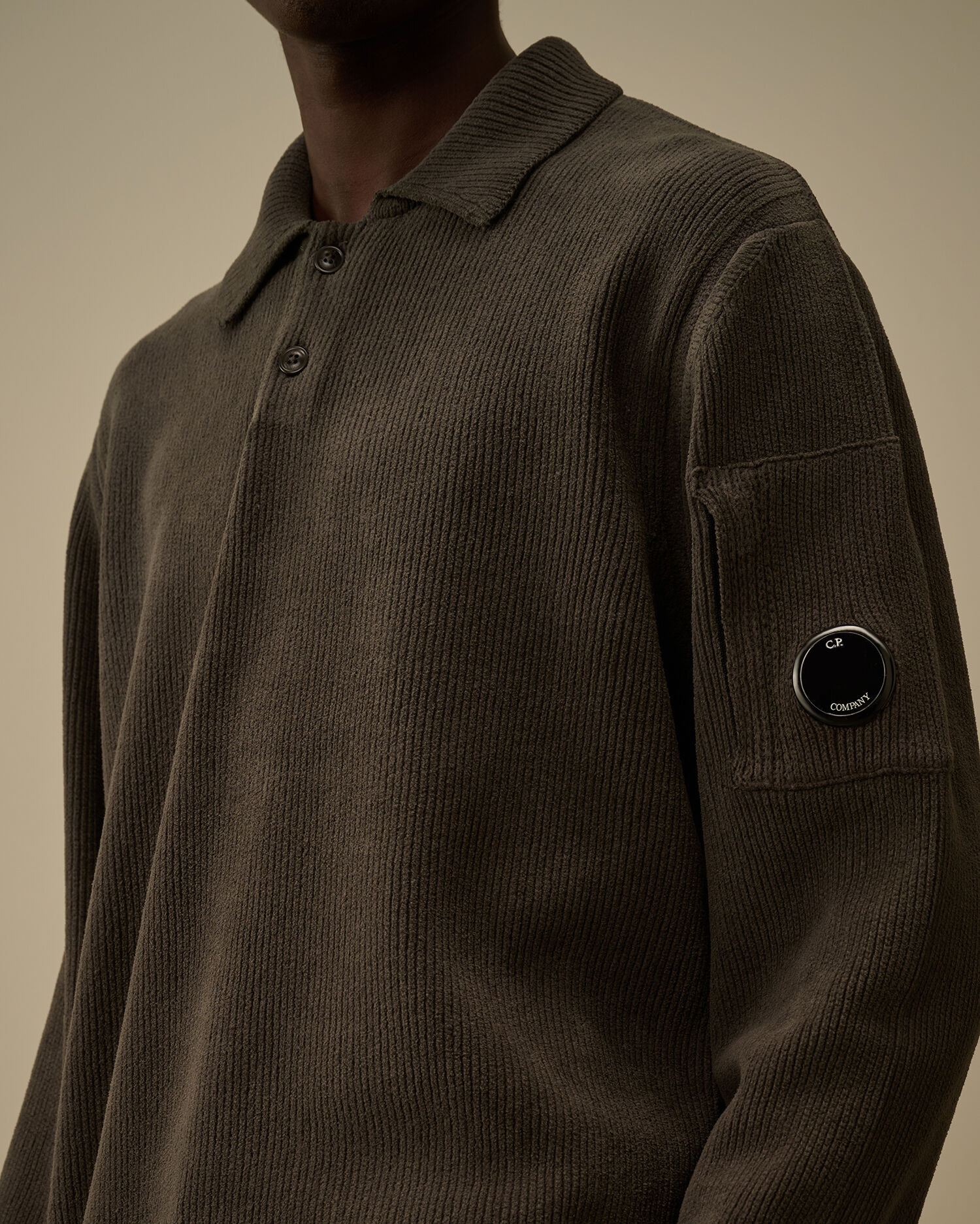 Cotton Chenille Polo Sweater - 5