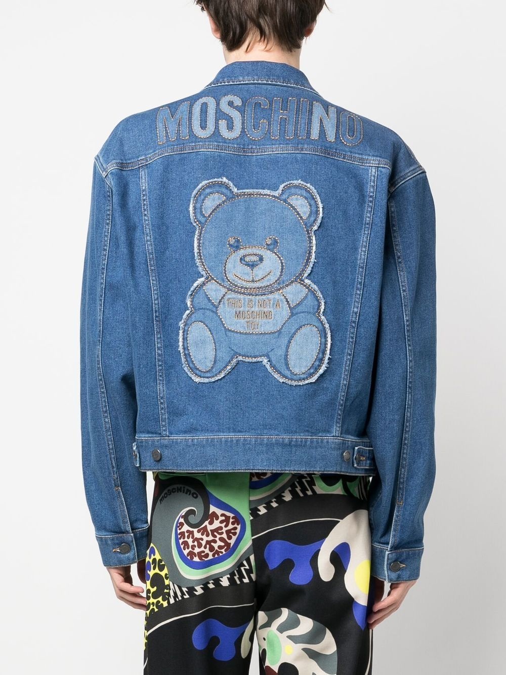 logo-embroidered denim jacket - 4