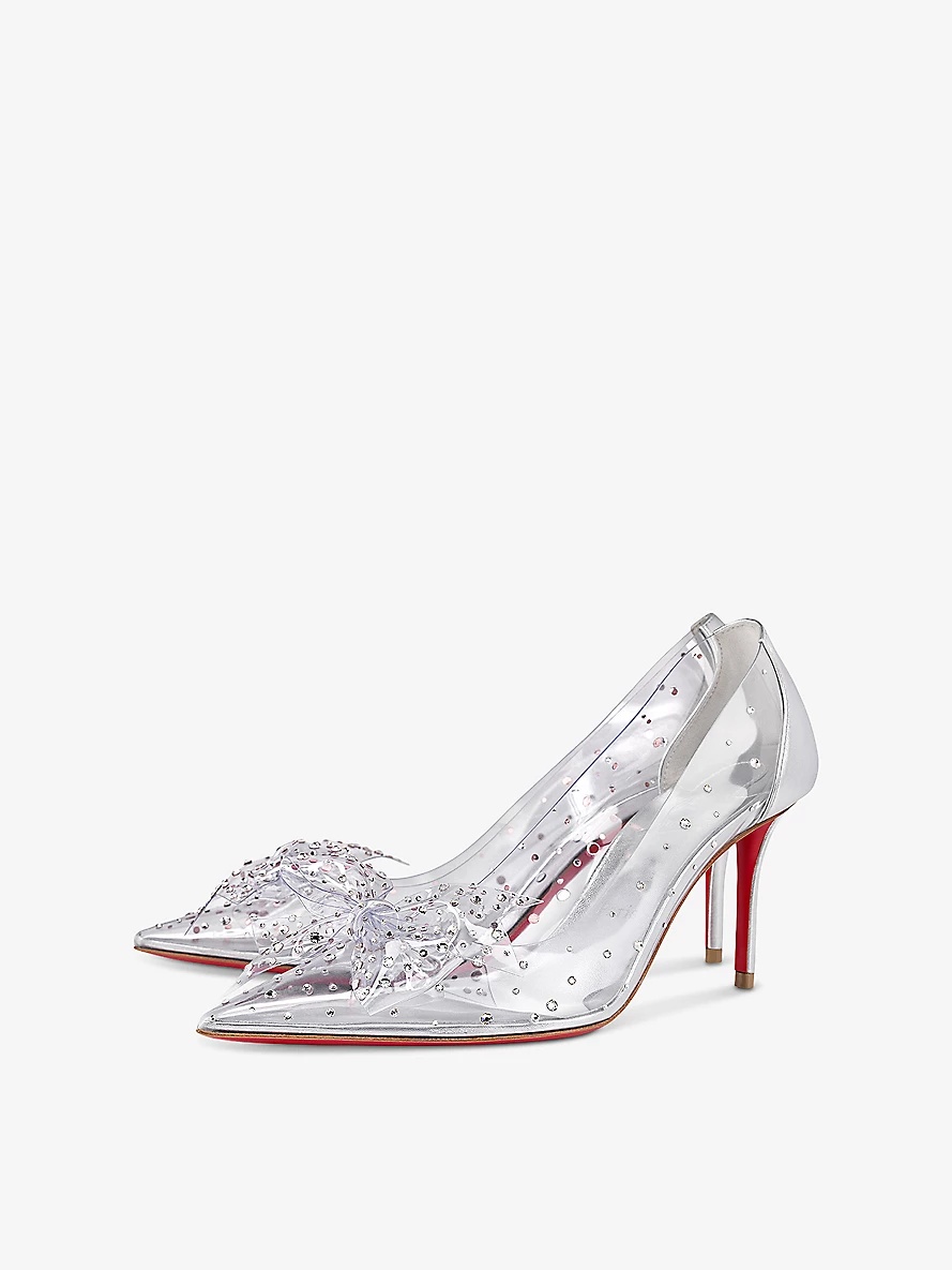 Jelly Strass 80 crystal-embellished leather and PVC heeled courts - 4