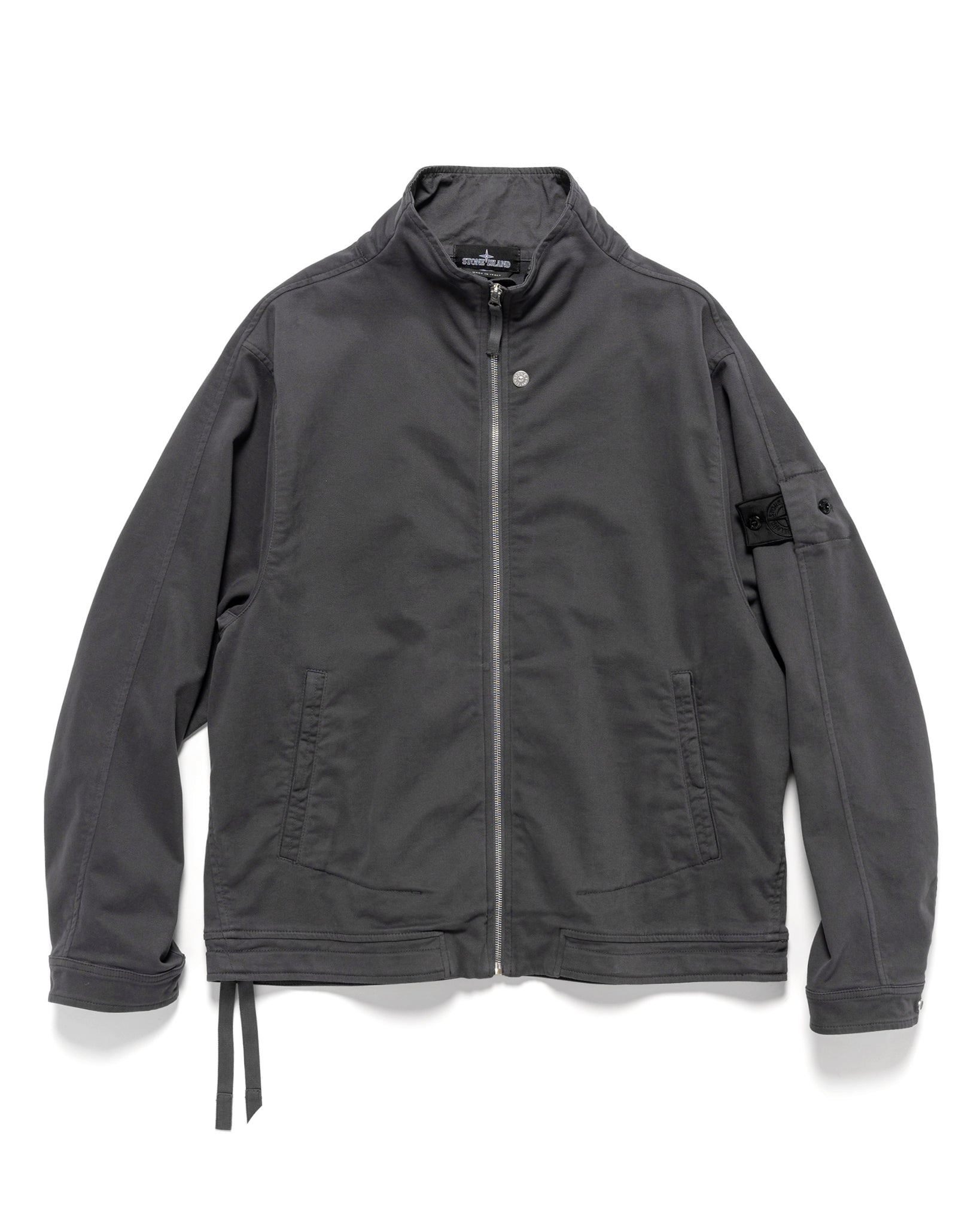FUNNEL COLLAR OVERSHIRT BLUE GRAY - 1