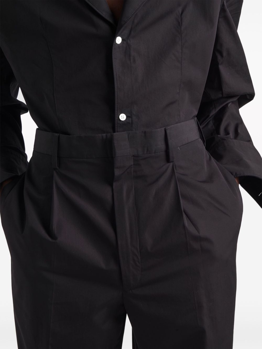 tailored pleated cotton trousers - 5