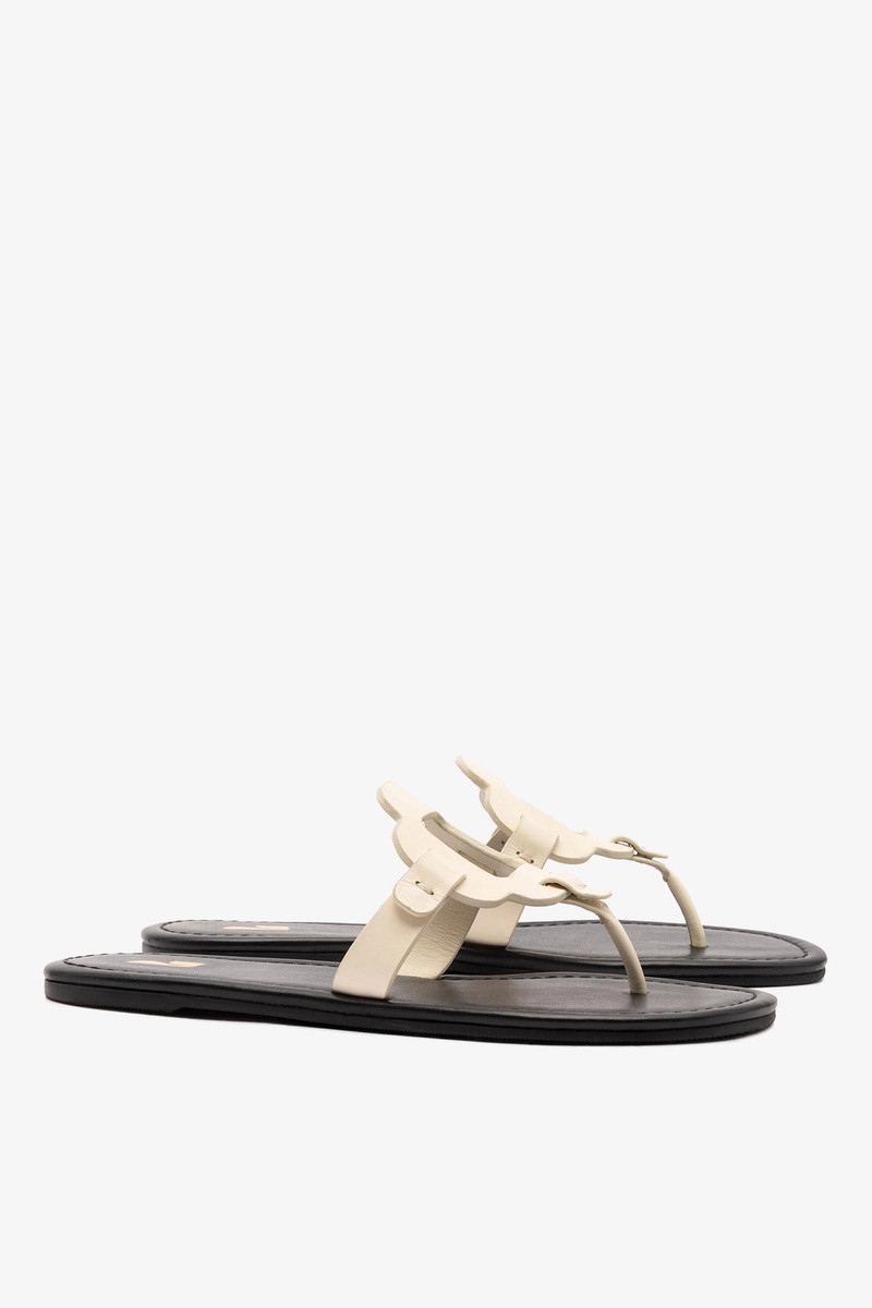 Margherita Thong Sandal In Ivory Leather 3