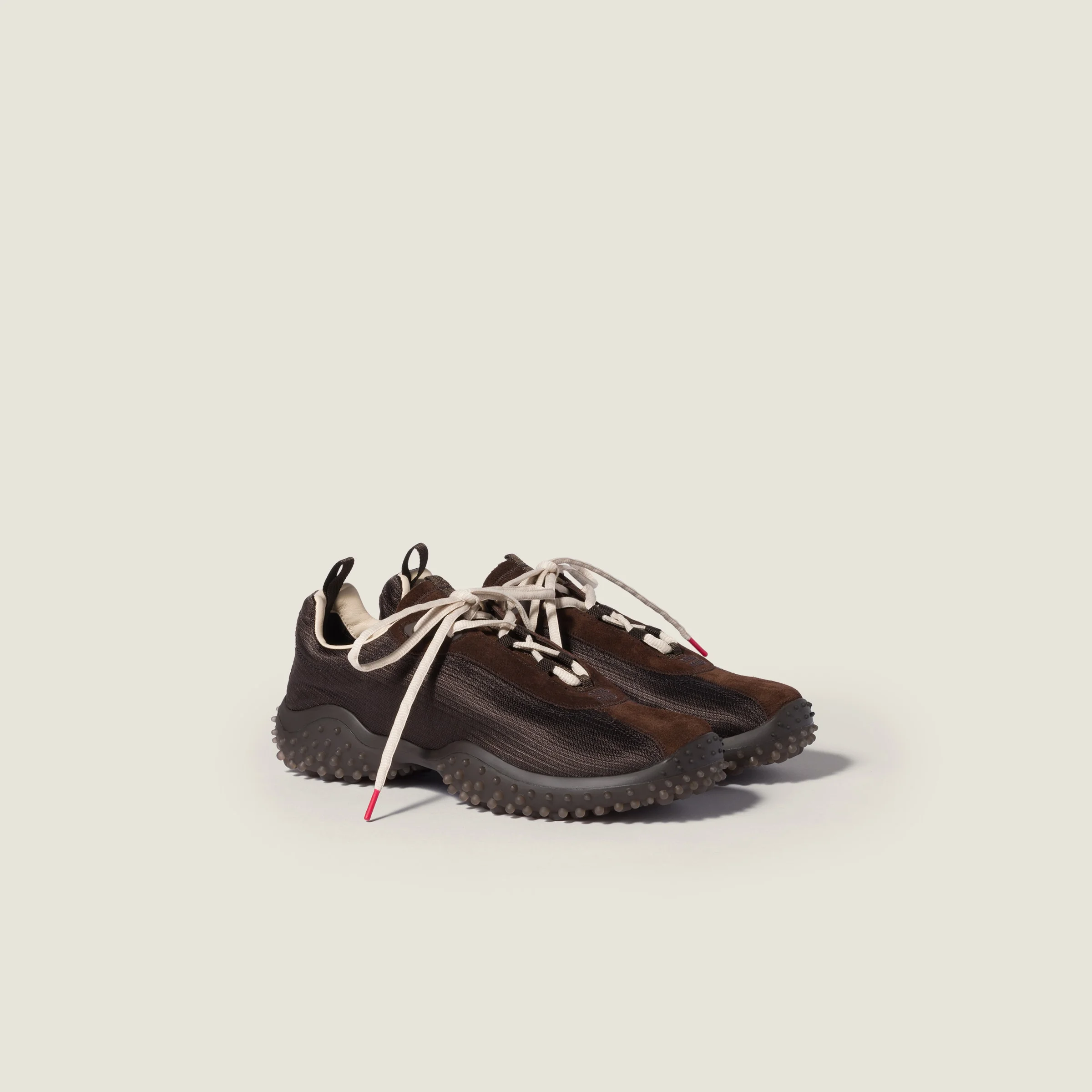 Bubble technical fabric and suede sneakers - 1