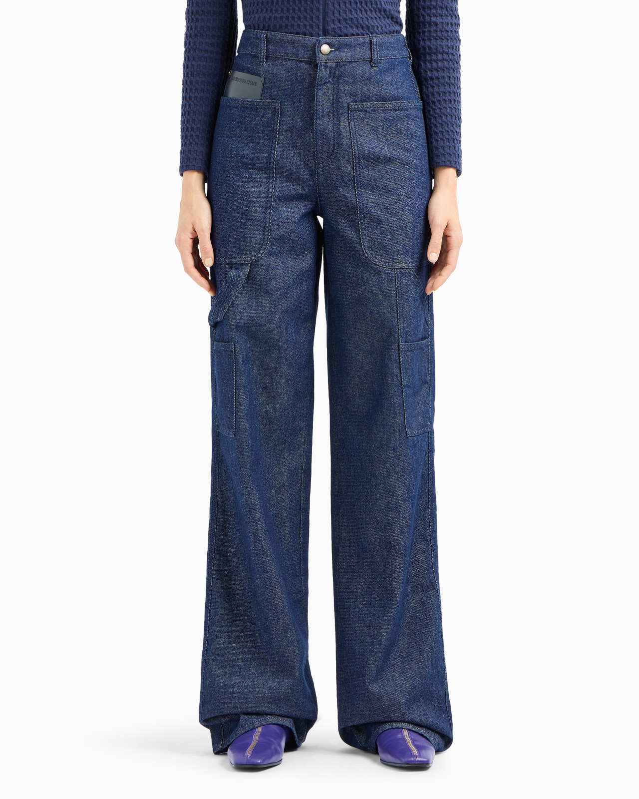 J3D mid-rise, straight-leg, 11 oz denim cargo jeans - 2