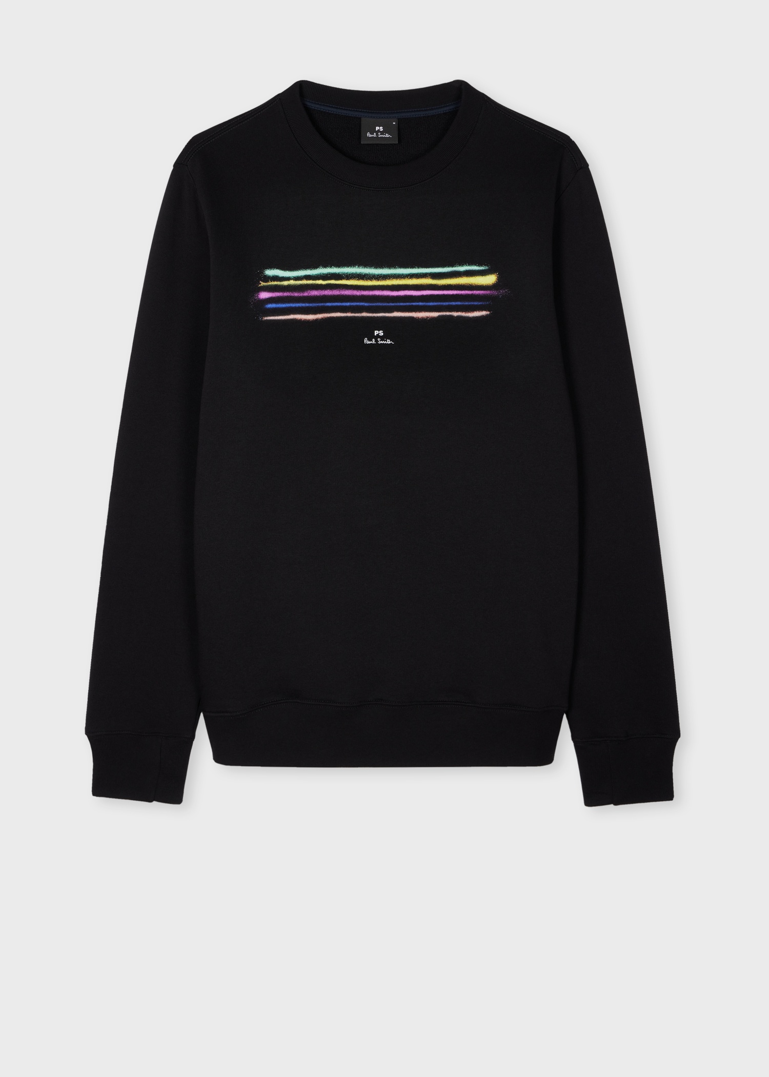 Black Stripe Print Sweatshirt - 1