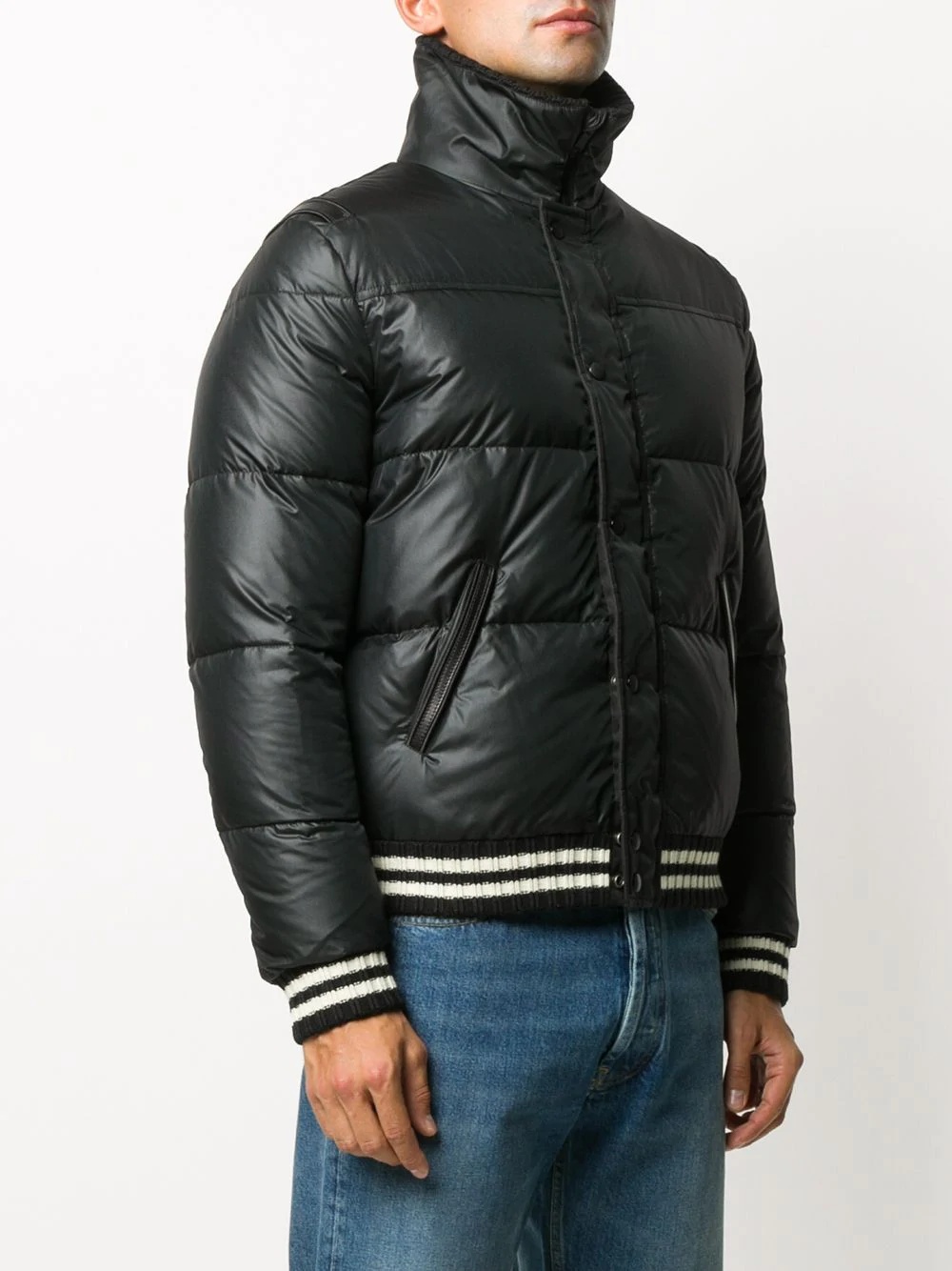 stripe-trim puffer jacket - 3