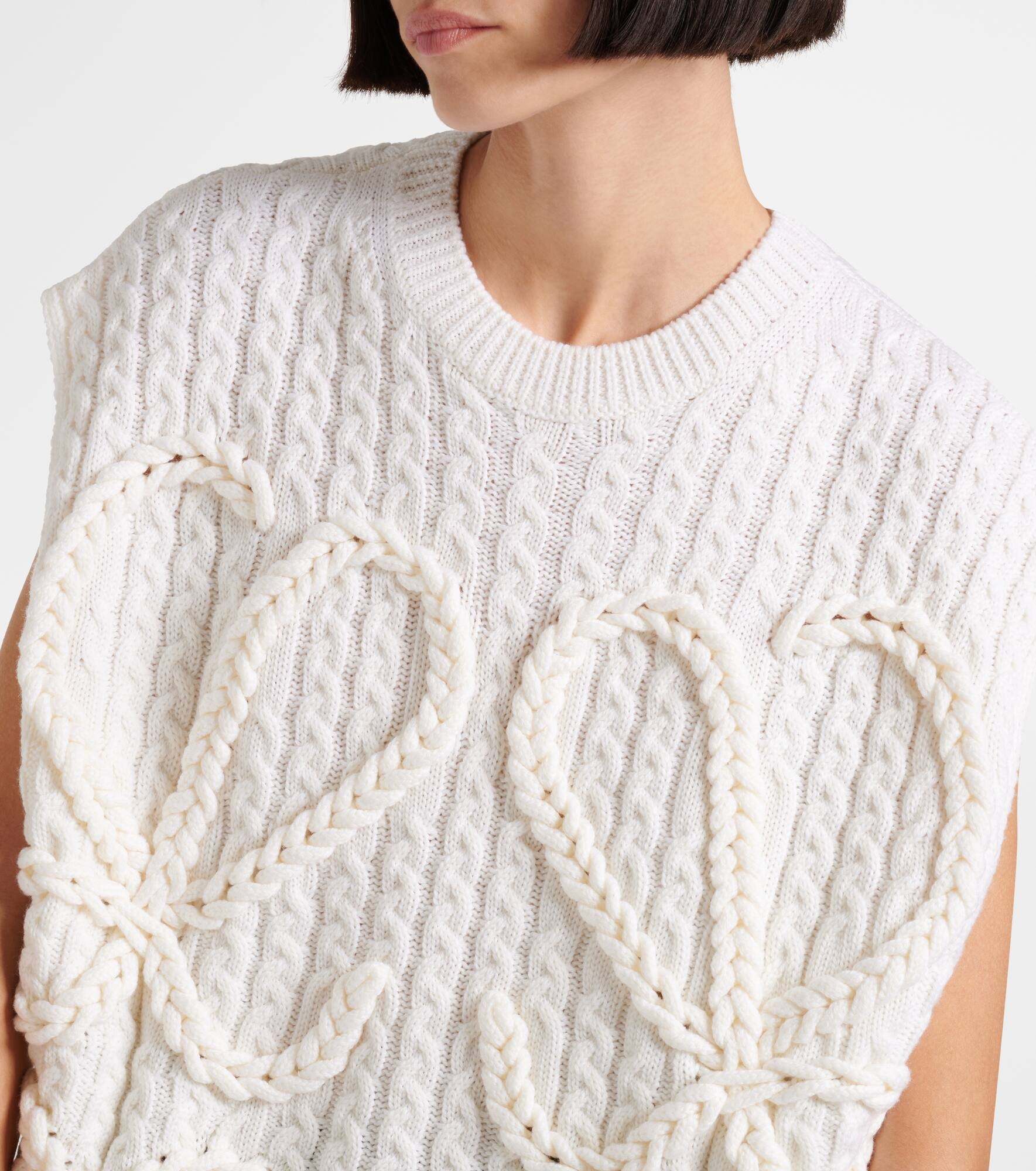 Anagram cable-knit wool vest - 5