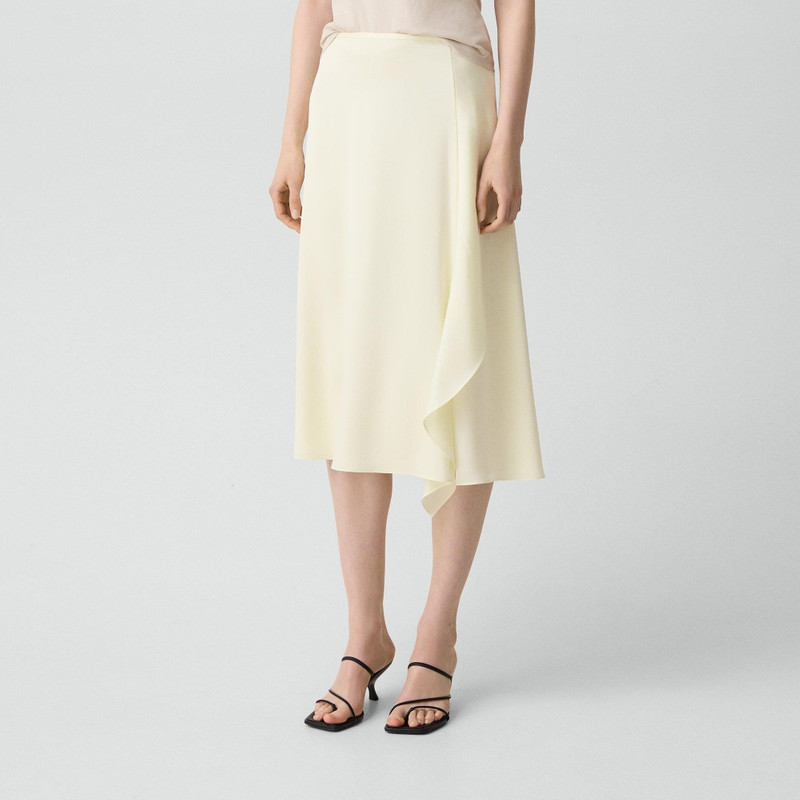 Vented Flounce Skirt in Satin Crepe 4