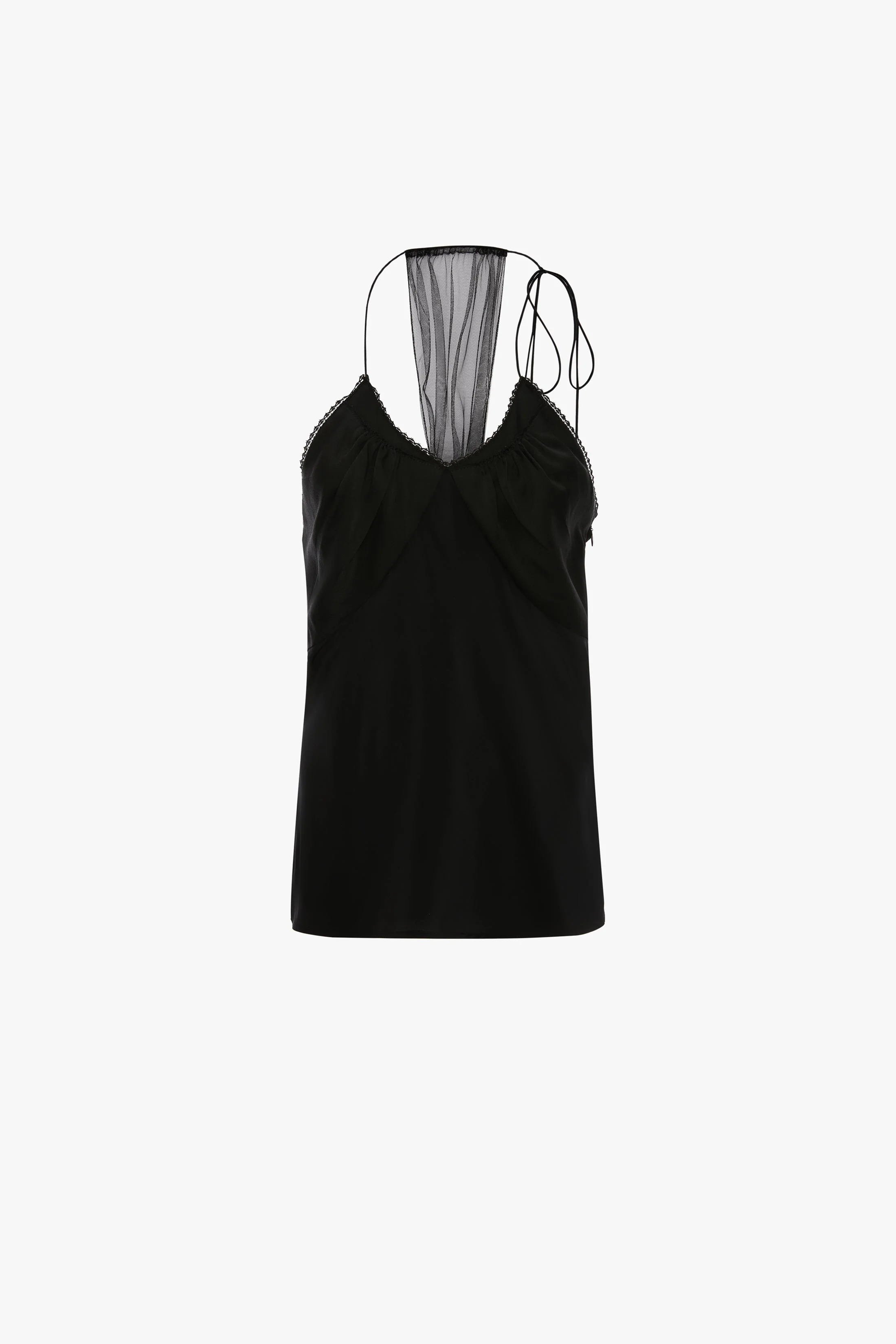 Gathered Cami Top In Black - 1