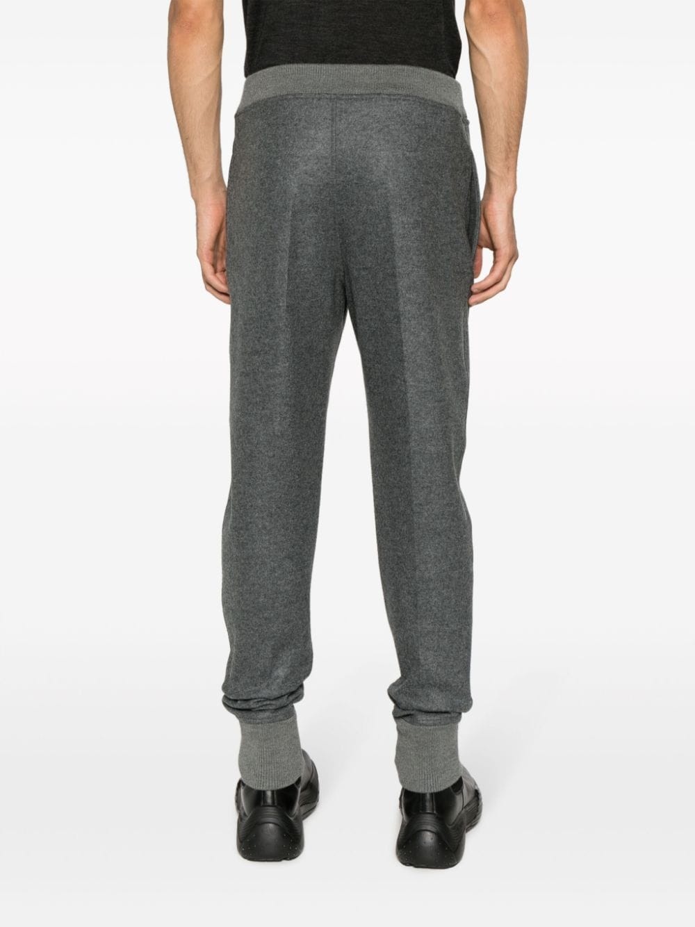 elasticated-waistband wool track pants - 4