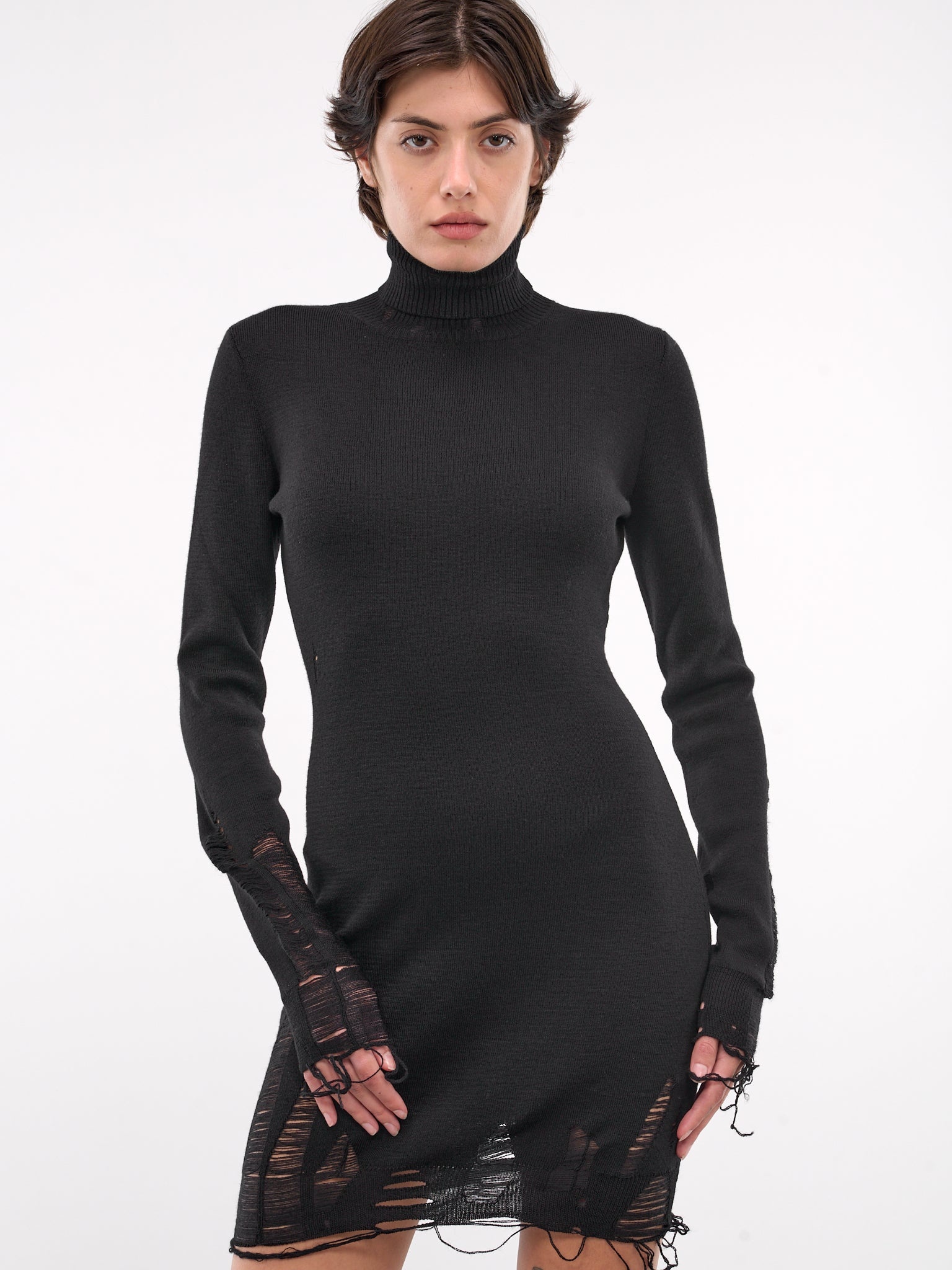 Distressed Mini Dress - 4