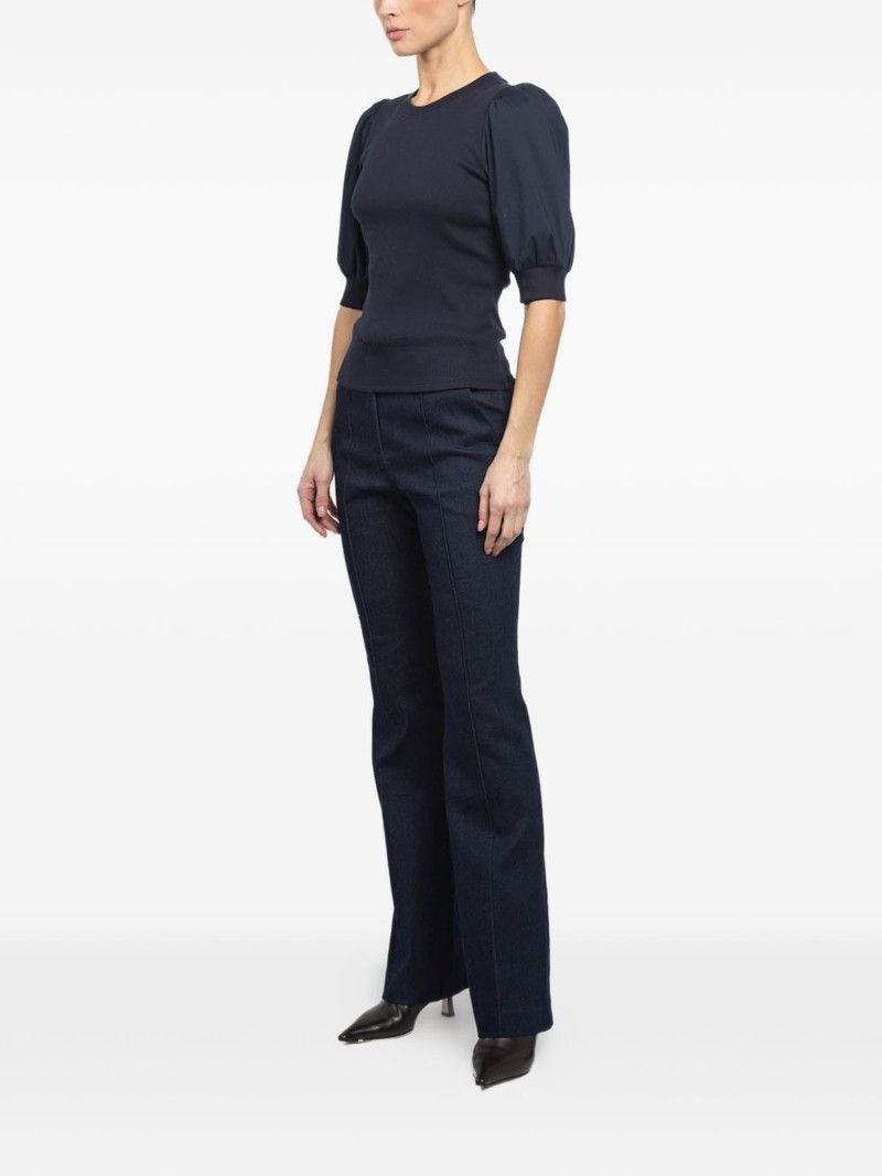 Coralee puff-sleeve ribbed top 3