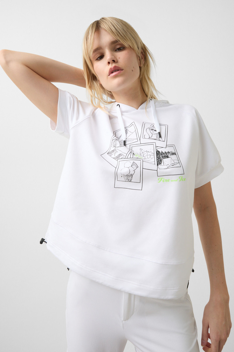 Sharon short-sleeved hoodie in White 1