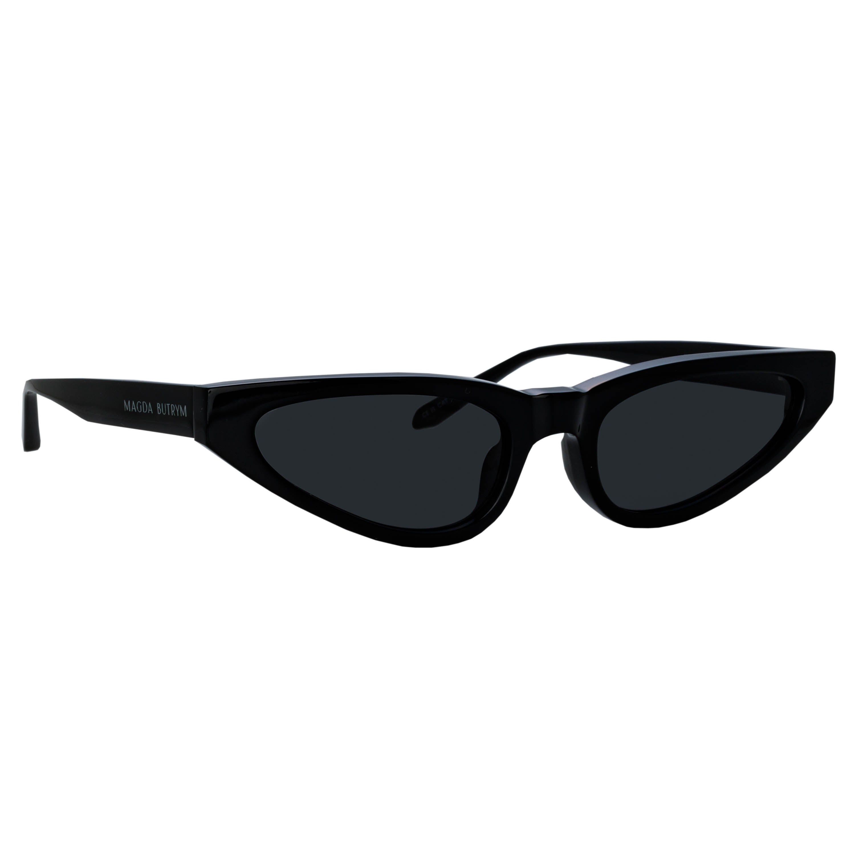 Slim Cat Eye Sunglasses in Black - 3