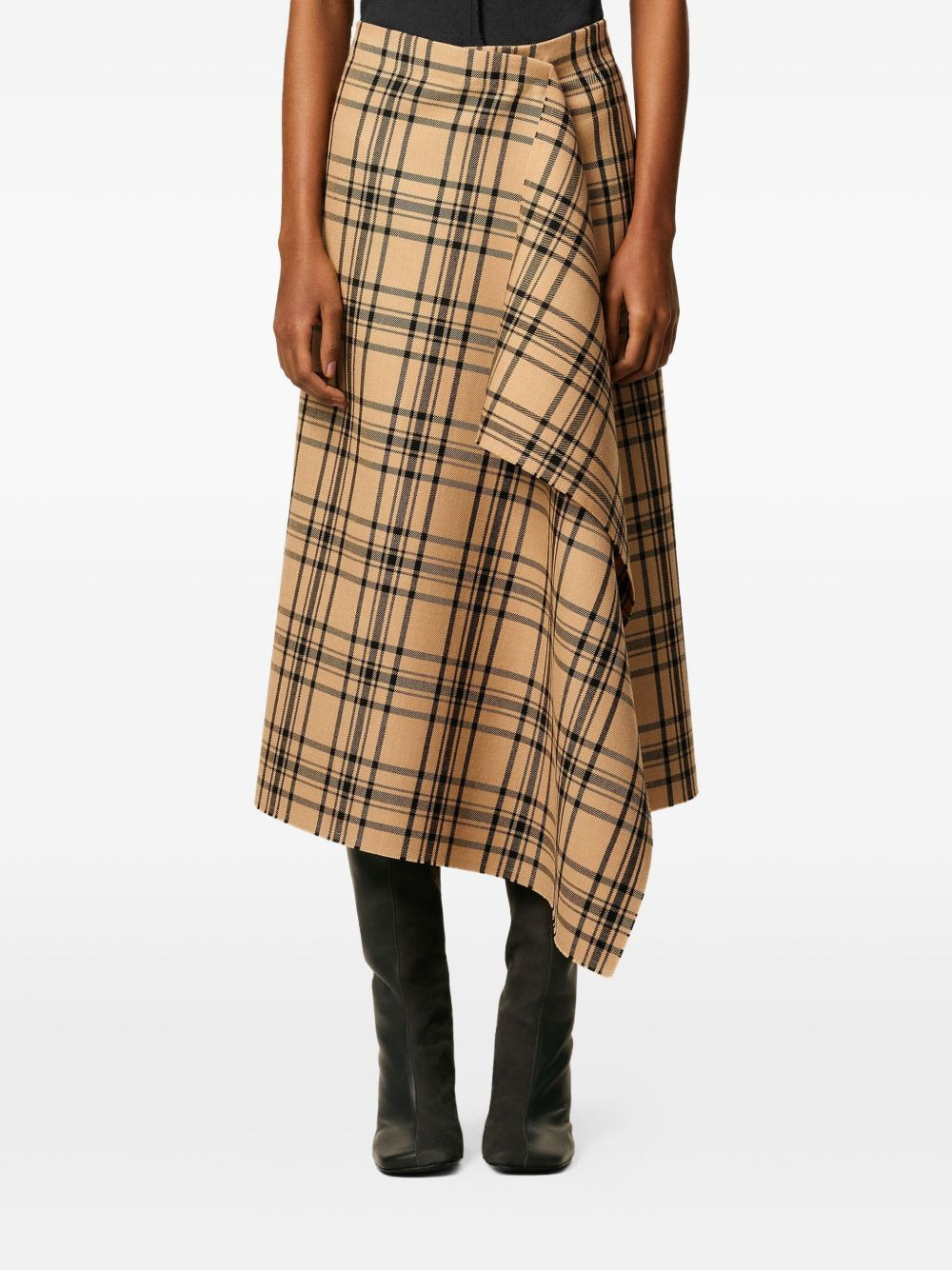 checked wrap midi skirt - 5