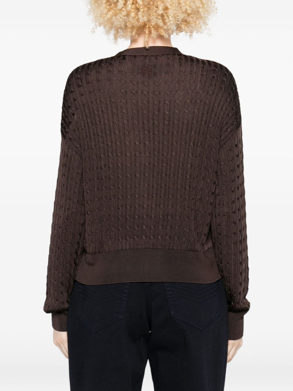 cable-knit button cardigan - 4