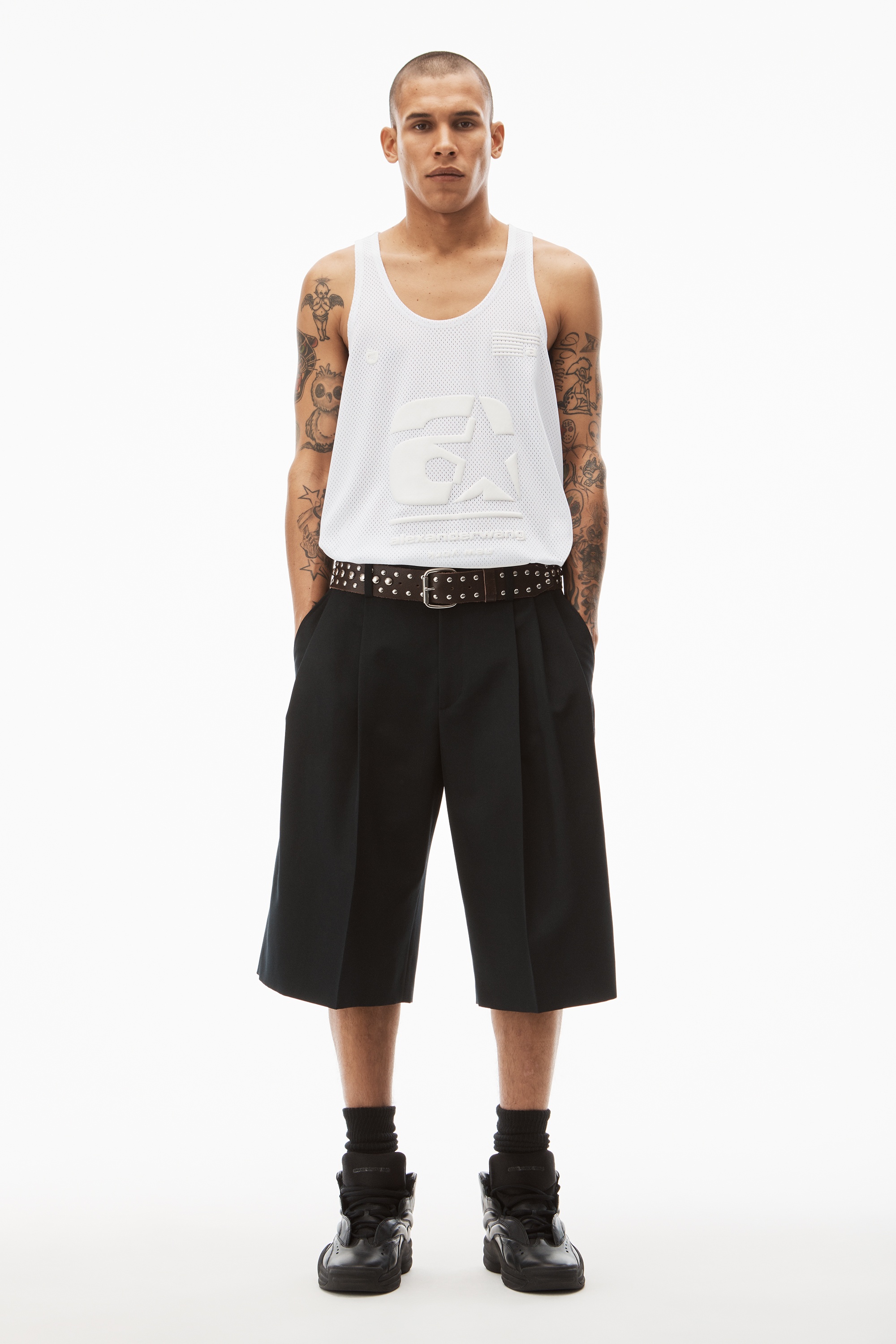 Crew Neck Tank Top In Velour