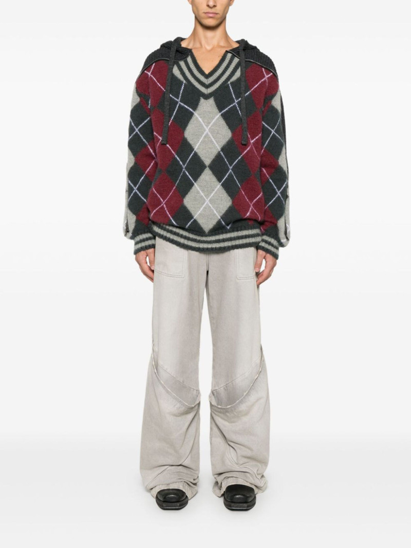 Y/Project argyle-knit sweater outlook