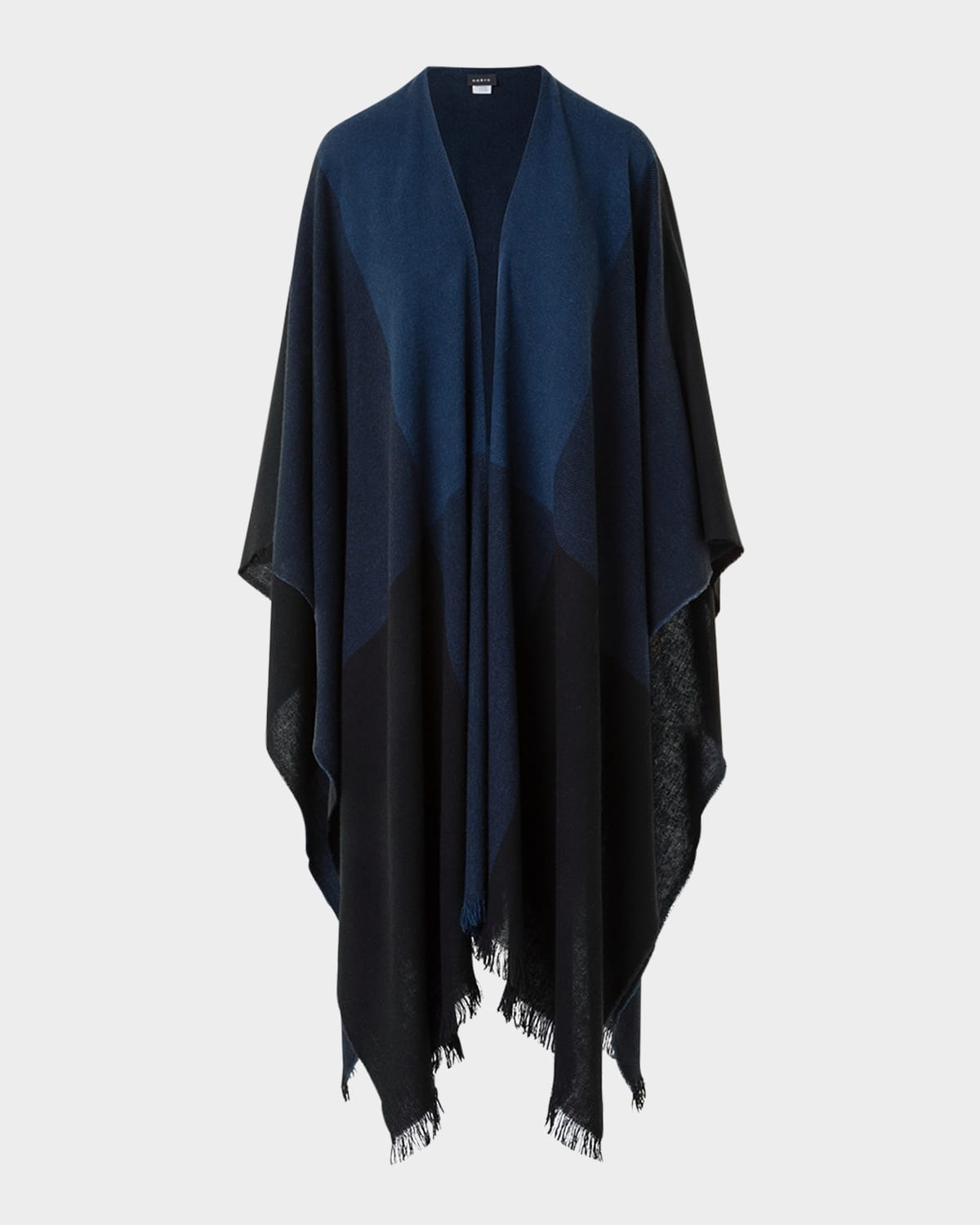 Check Wool-Cashmere Fringed Cape Scarf - 2