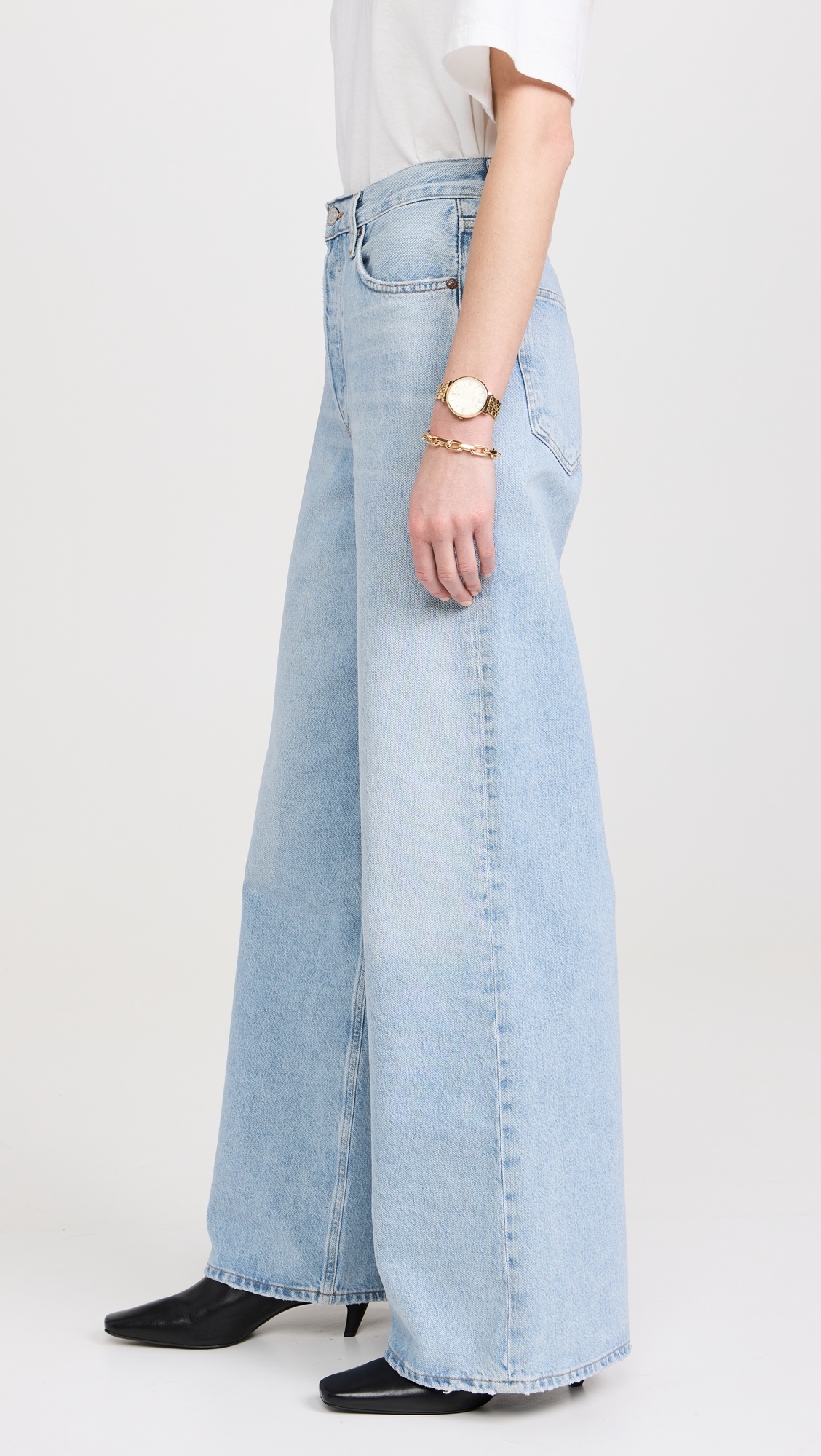 Dame High Rise Wide Leg No Cuff Jeans - 3