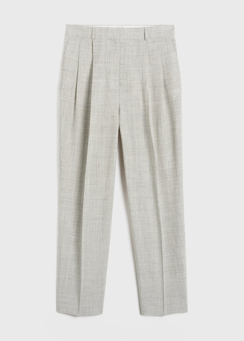 더블 pleated tailored 바지 oat melange - 1