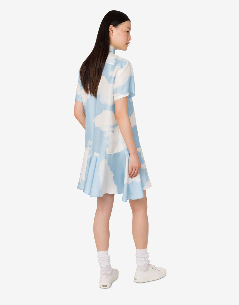 Moschino SILK TWILL DRESS ARCHIVE CLOUDS outlook
