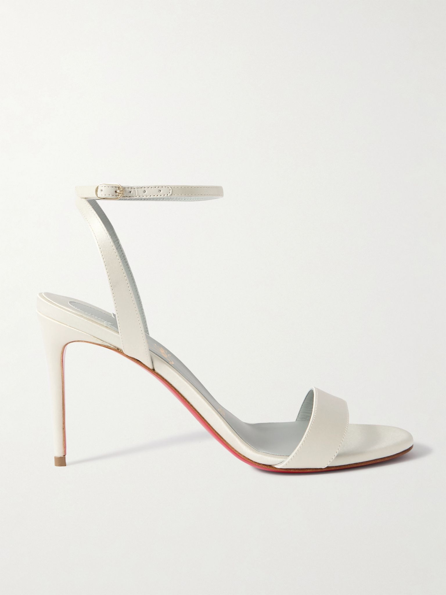 Loubigirl 85 satin sandals Off-white - 1