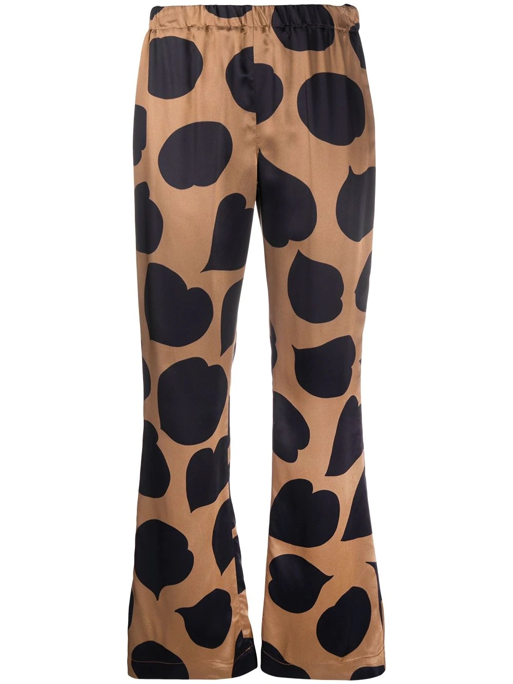 printed flared trousers - 1