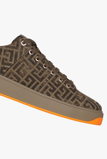 Khaki and black monogram canvas B-Court sneakers - 8