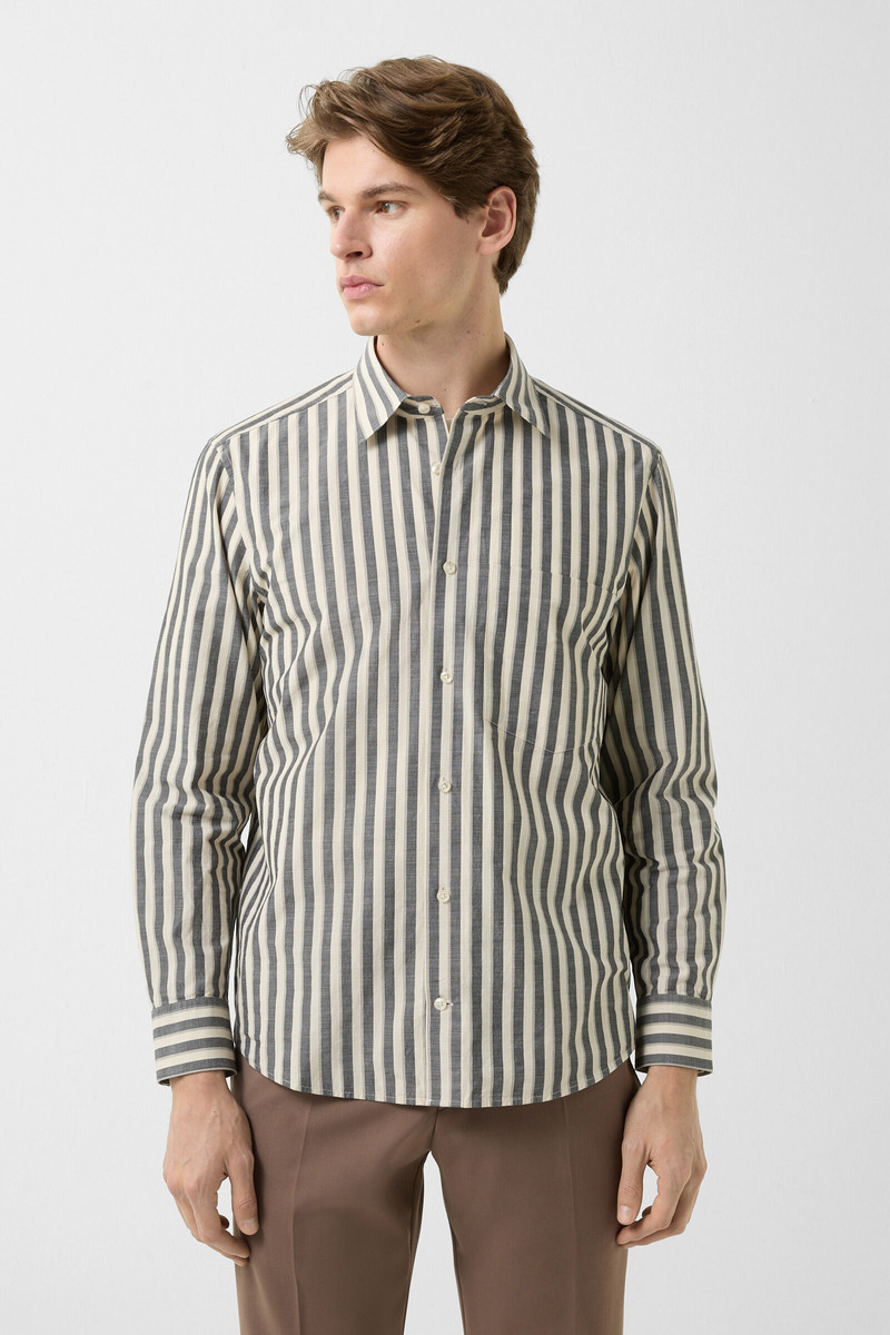 Shirt Heiko in Gray/Sand 2