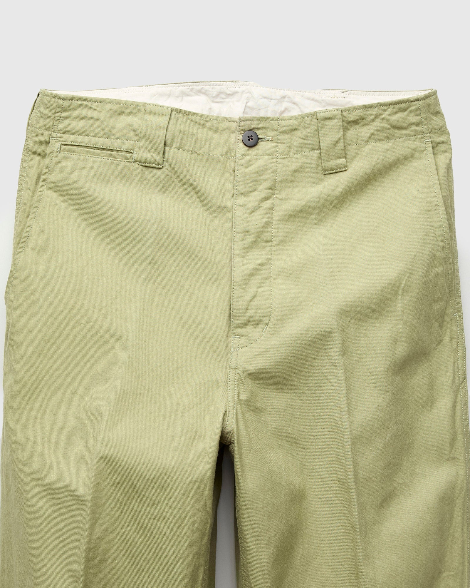 Wide Chino Pants in Light Green - 4