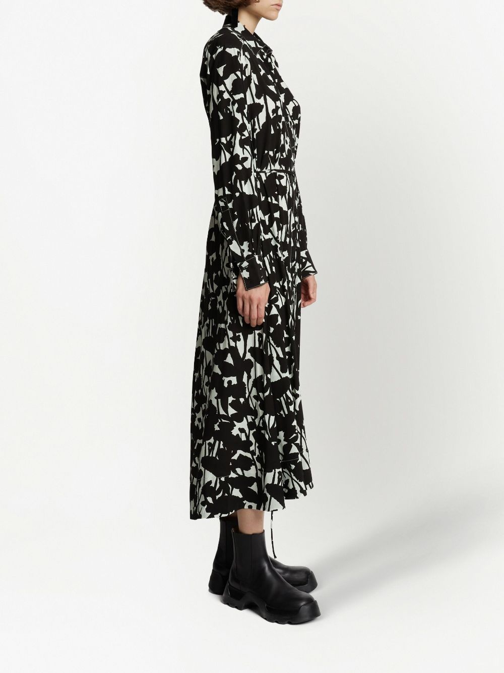 long-sleeve shirt dress - 3