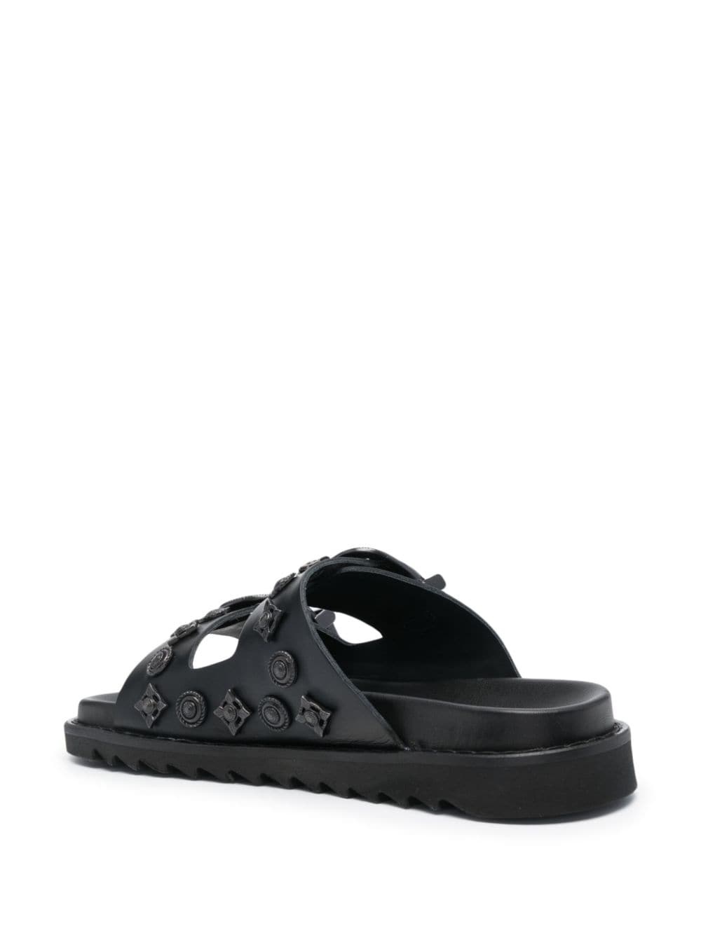 stud-embellished leather slides - 3