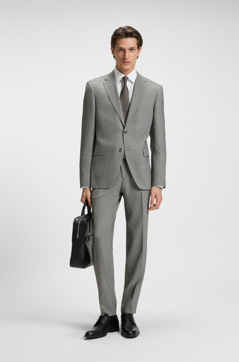 TWO-PIECE REGULAR-FIT SUIT IN PATTERNED STRETCH CLOTH 1