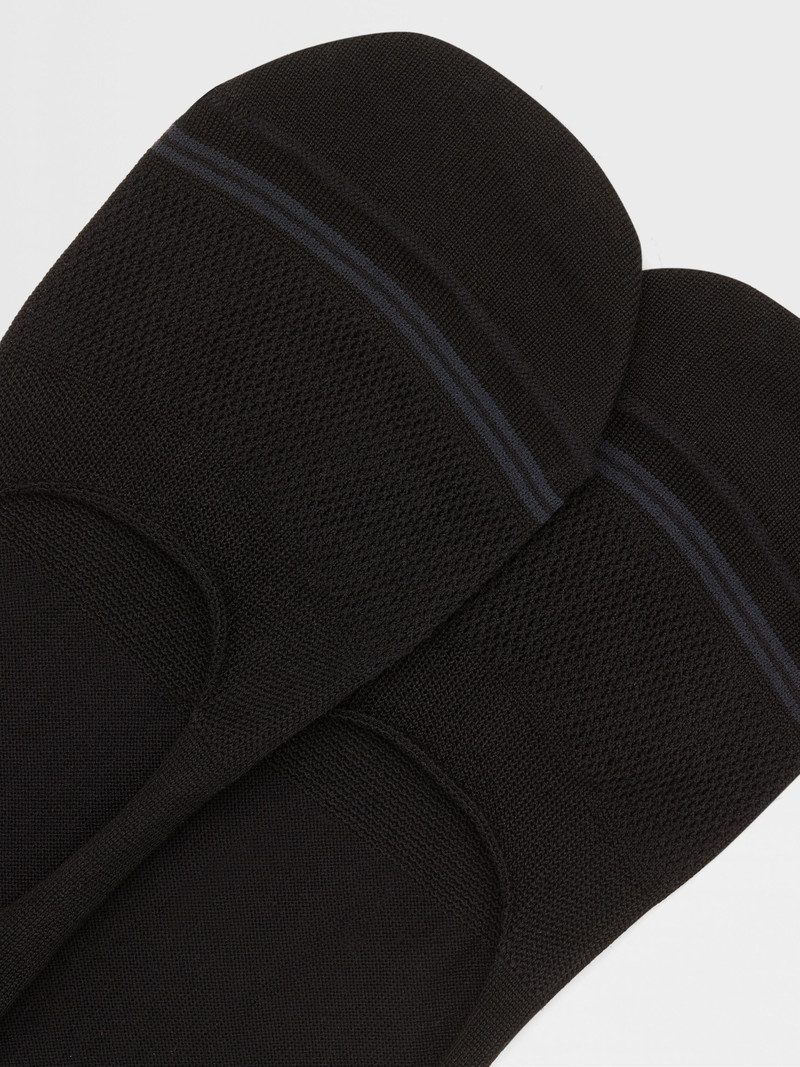 ZEGNA BLACK COTTON BLEND SOCKS outlook