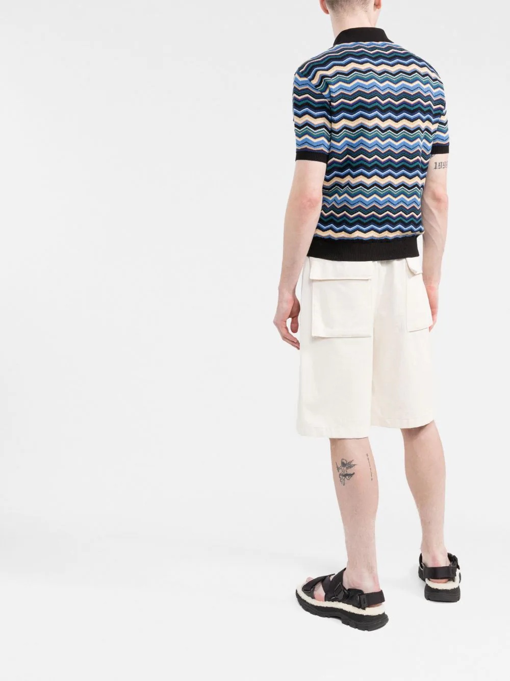 zigzag woven polo shirt - 4