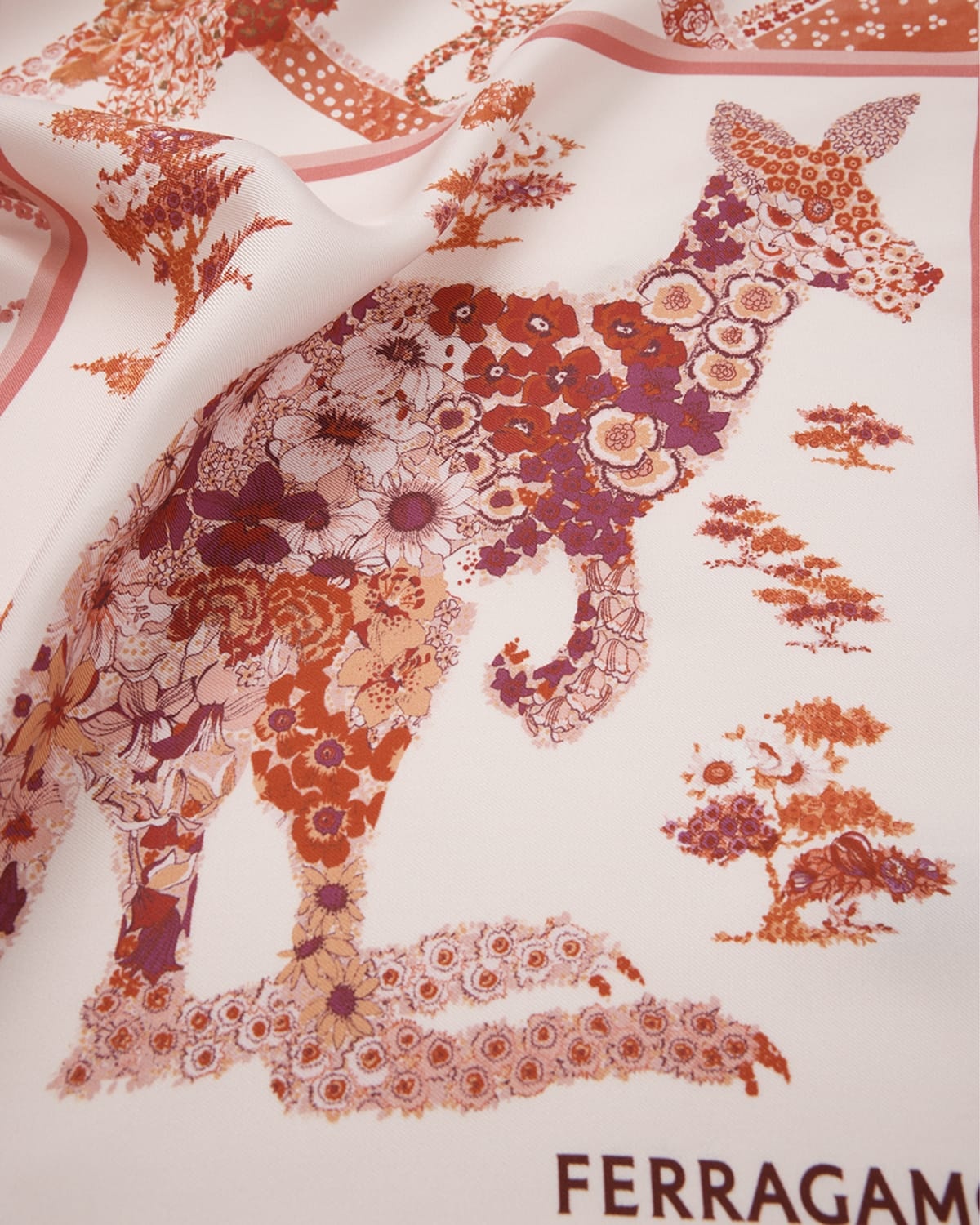 Rosa Patchwork Print Silk Foulard Scarf - 4