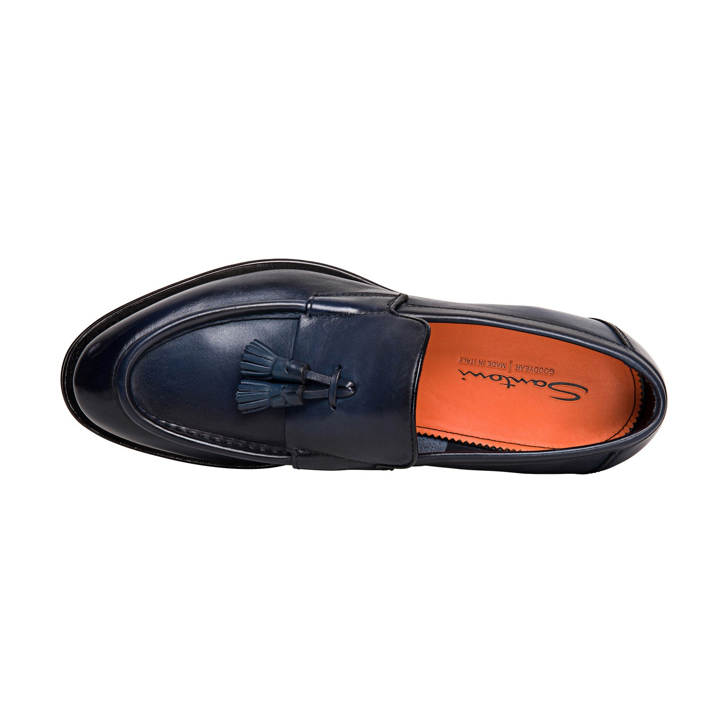 Men’s blue leather tassel loafer - 4