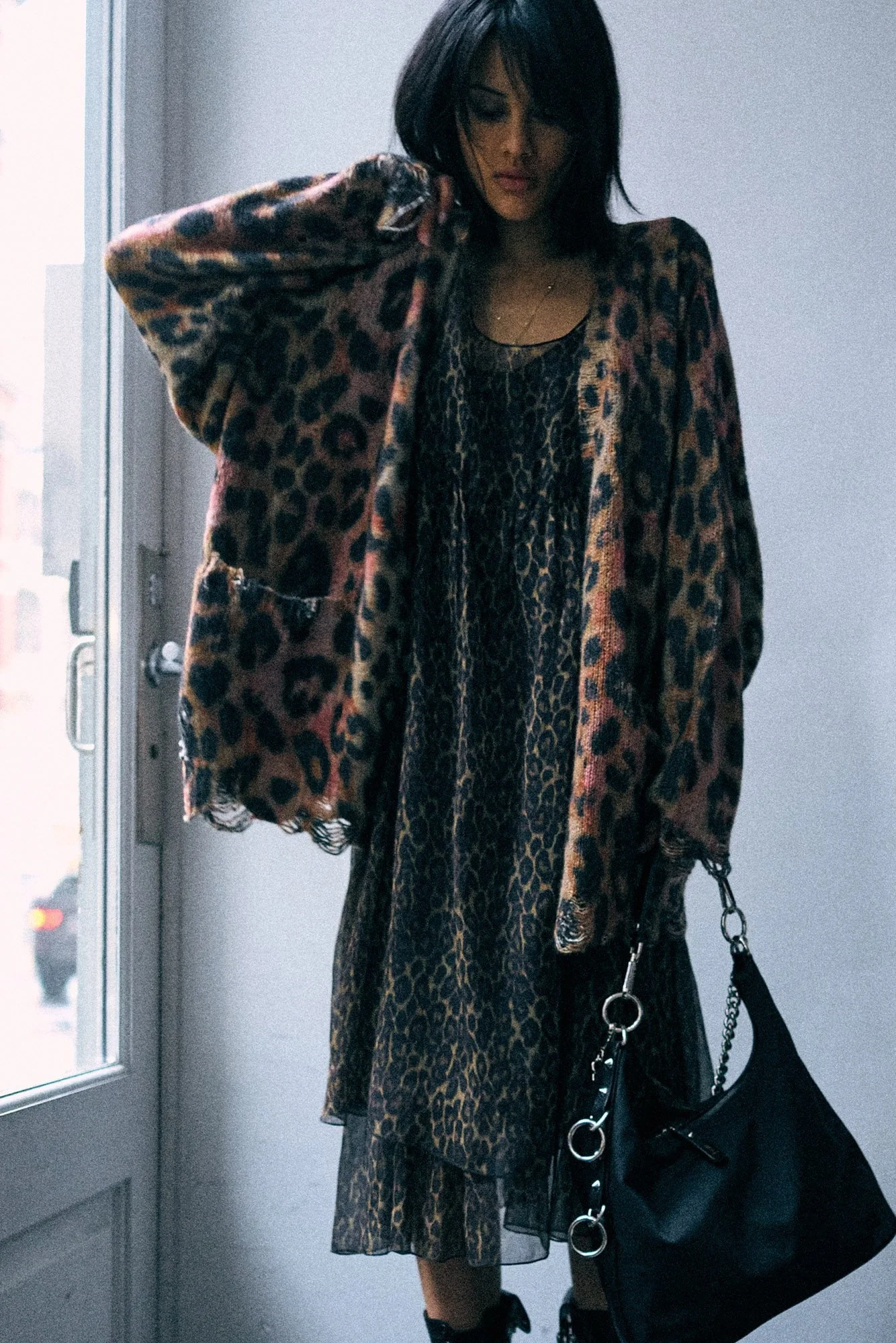 Printed Oversized Cardigan - 1