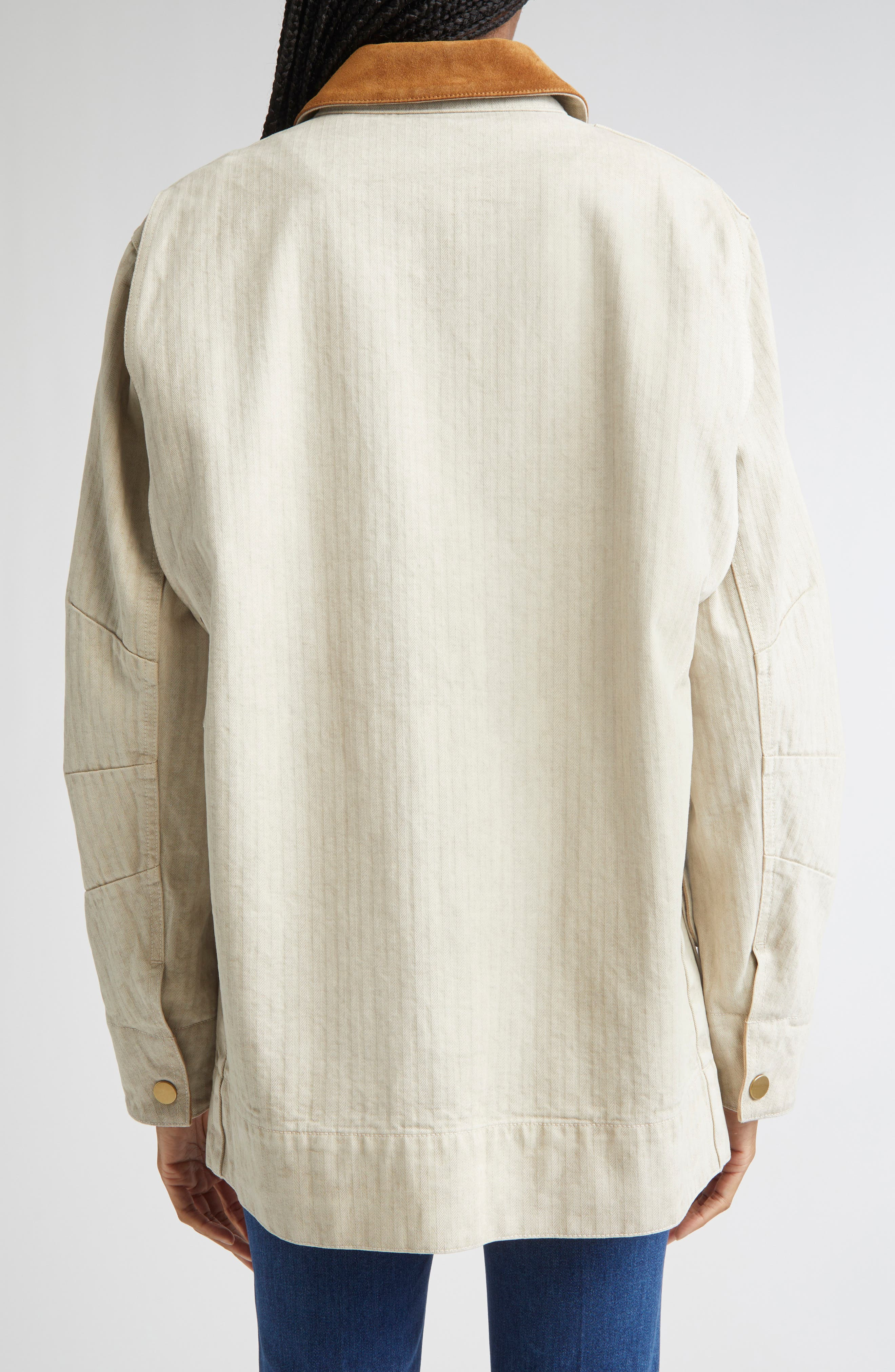 Veronica Beard Abbas Cotton Barn Jacket in Light Oatmeal at Nordstrom - 3