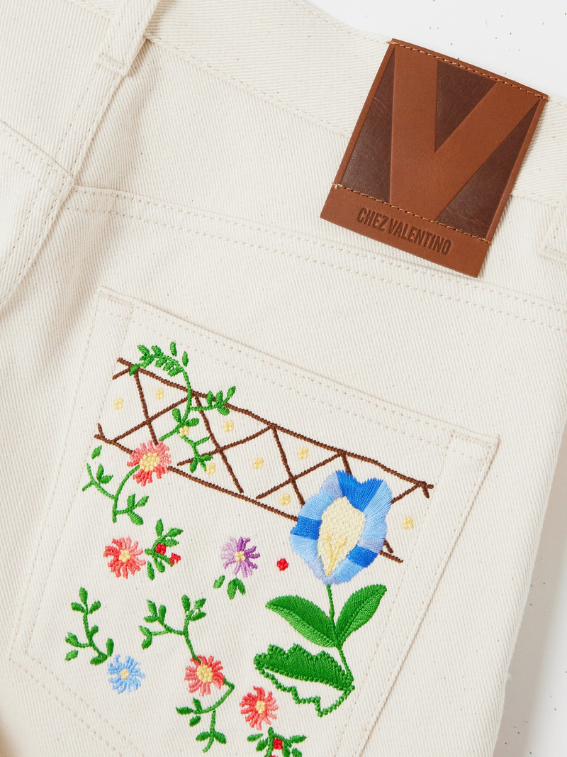 Embroidered High-rise Straight-leg Jeans 6