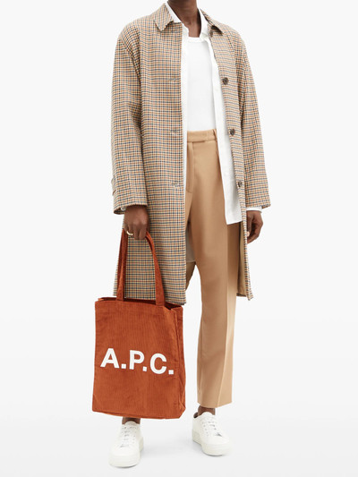 A.P.C. Diane logo cotton-blend corduroy tote outlook