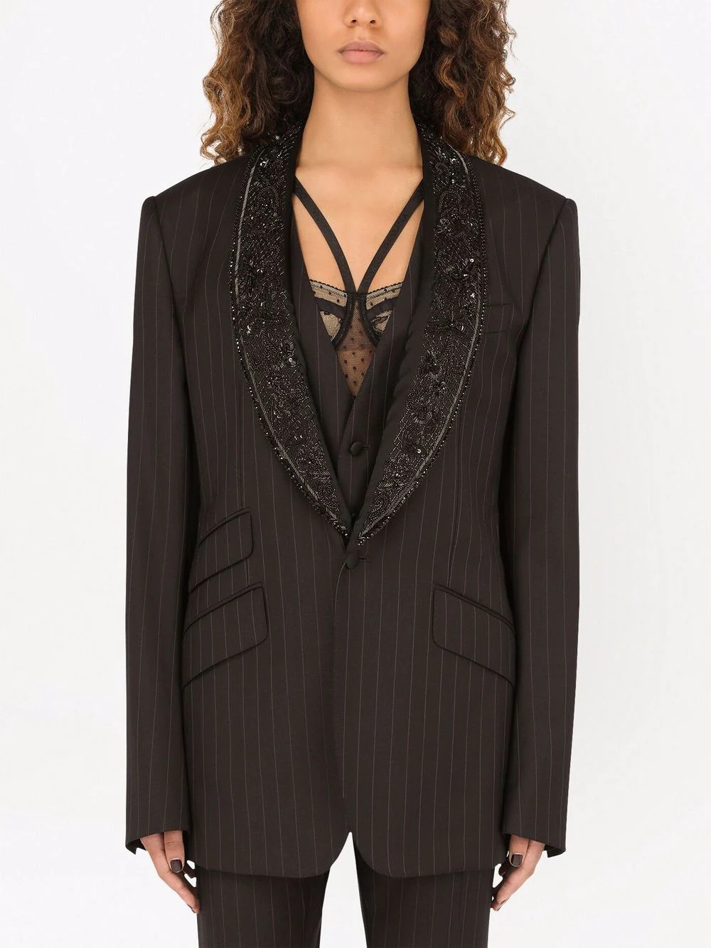 shawl-lapel single-breasted blazer - 3