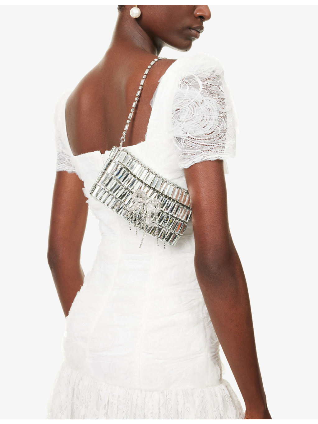 Crystal Bow Metal Shoulder Bag - 2