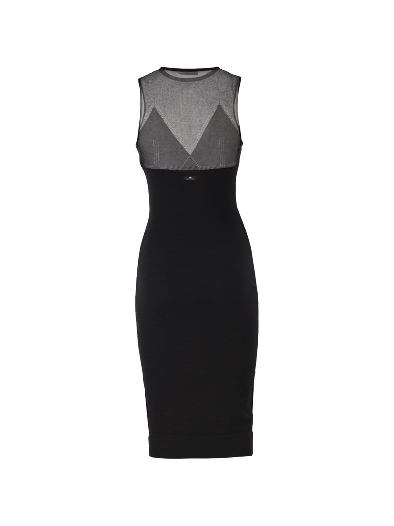 ELISABETTA FRANCHI sheer-detail dress outlook