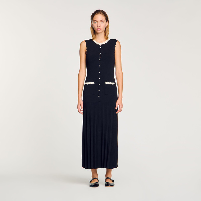 Sandro MAXI DRESS WITH CROCHET DETAILING outlook