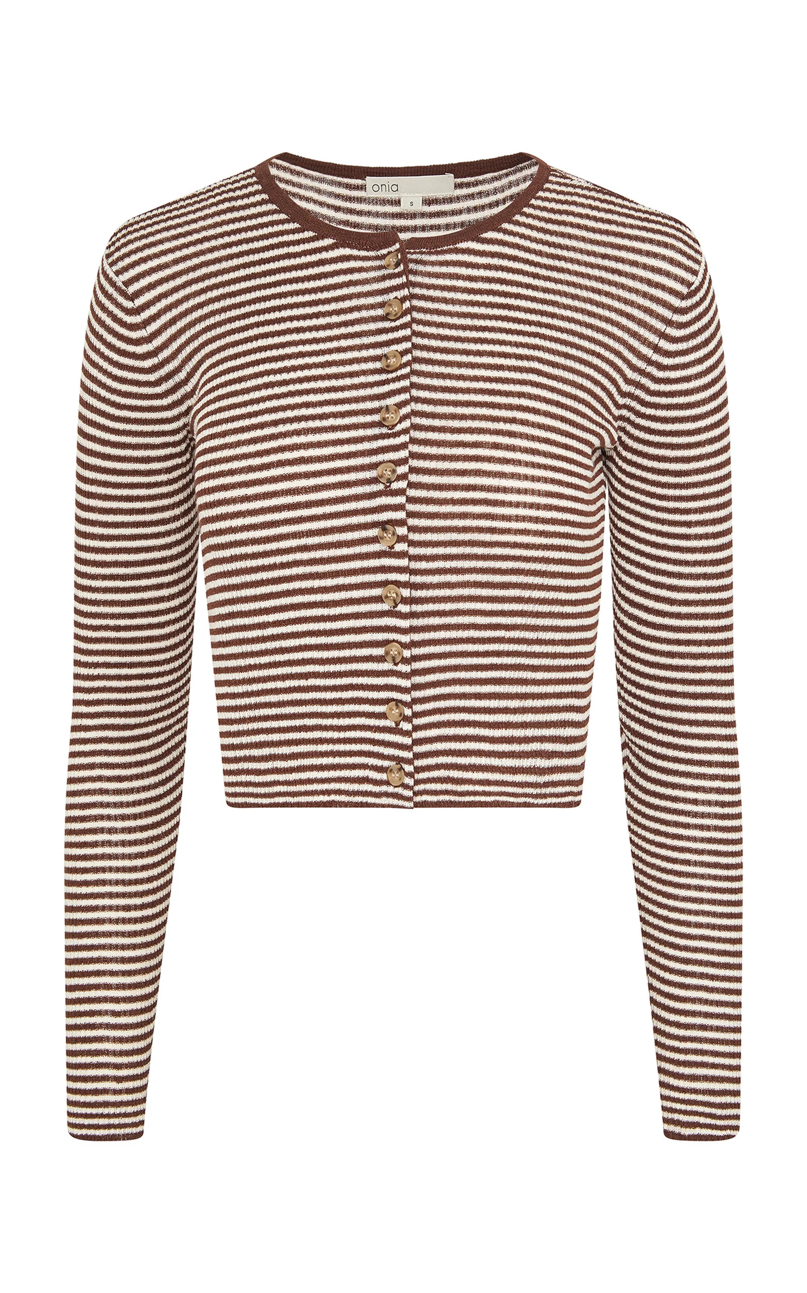 Linen-Blend Cardigan brown - 1