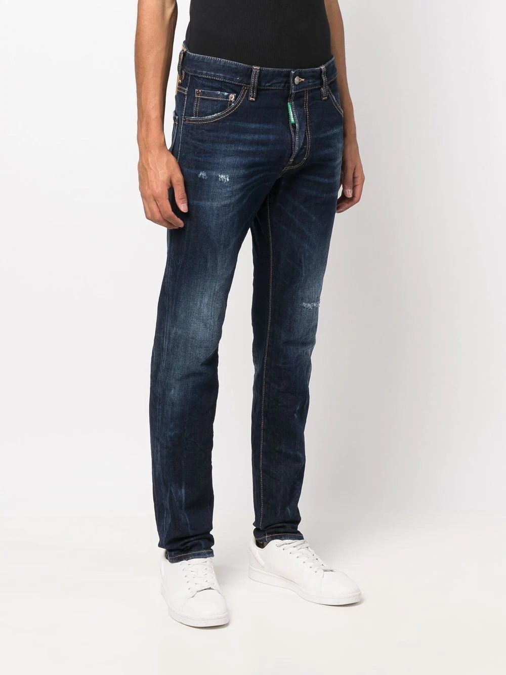 distressed slim-cut jeans - 3