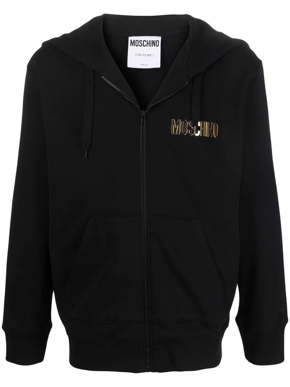 logo-lettering zip-up hoodie - 1