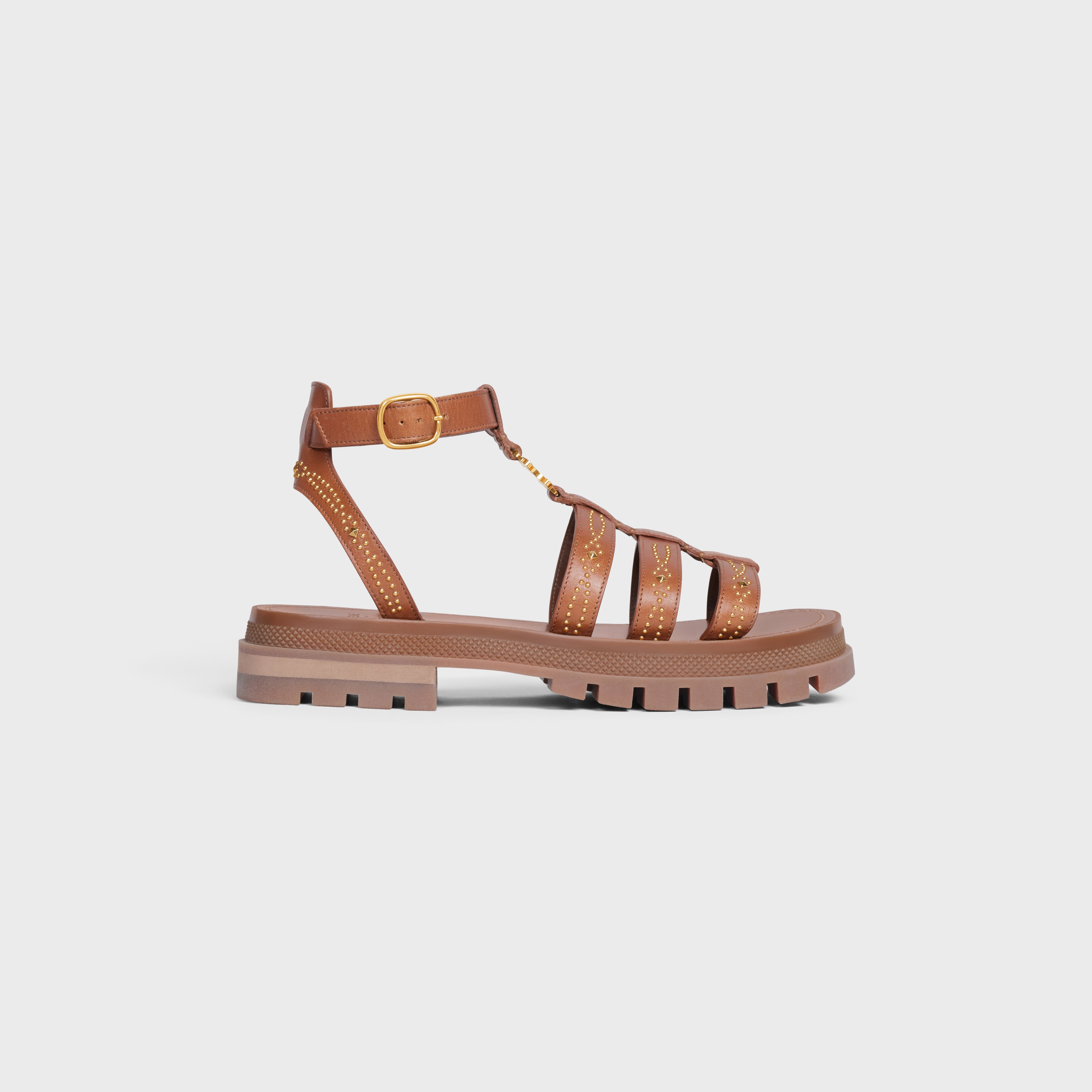 CLEA TRIOMPHE GLADIATOR CHUNKY SANDAL STUDDED in CALFSKIN - 1